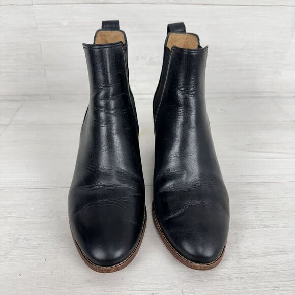 Madewell The Regan Ankle Boots Women 8 Black Leather Block Heel Chelsea‎ Bootie - Picture 3 of 14